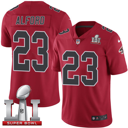 Nike Falcons #23 Robert Alford Red Super Bowl LI 51 Men's Stitched NFL Limited Rush Jersey
